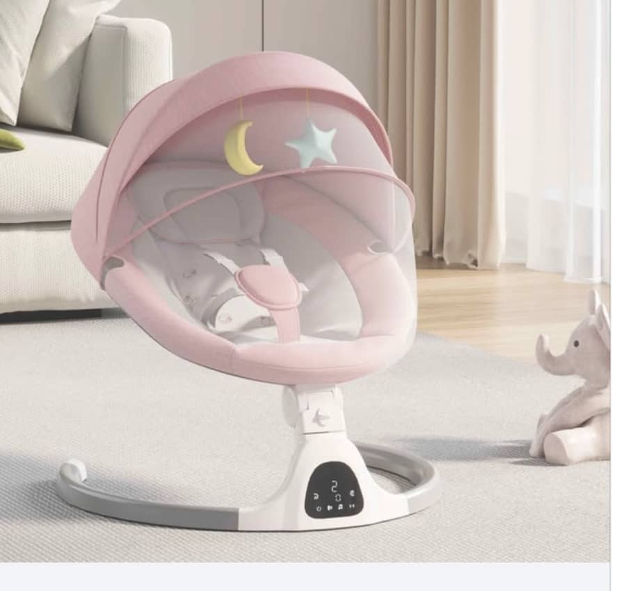 Miniature Balancelle Bébé Électrique avec Arche de Jeu