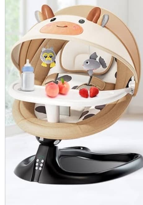 Miniature Balancelle Bébé Électrique avec Arche de Jeu